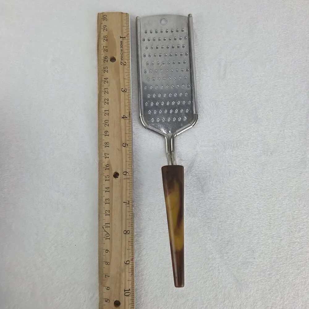 Vintage Stainless Steel Hand Grater Bakelite Handle Kitchen Utensil 9.75